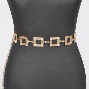 Square Metal Plus Size Chain Belt